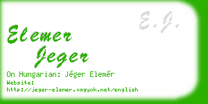elemer jeger business card